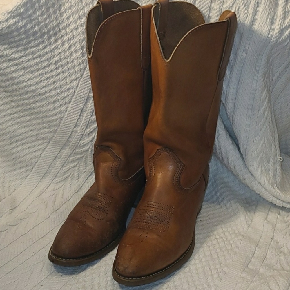 Women's Handmade Genuine Leather Cowboy Boots - Picture 1 of 12